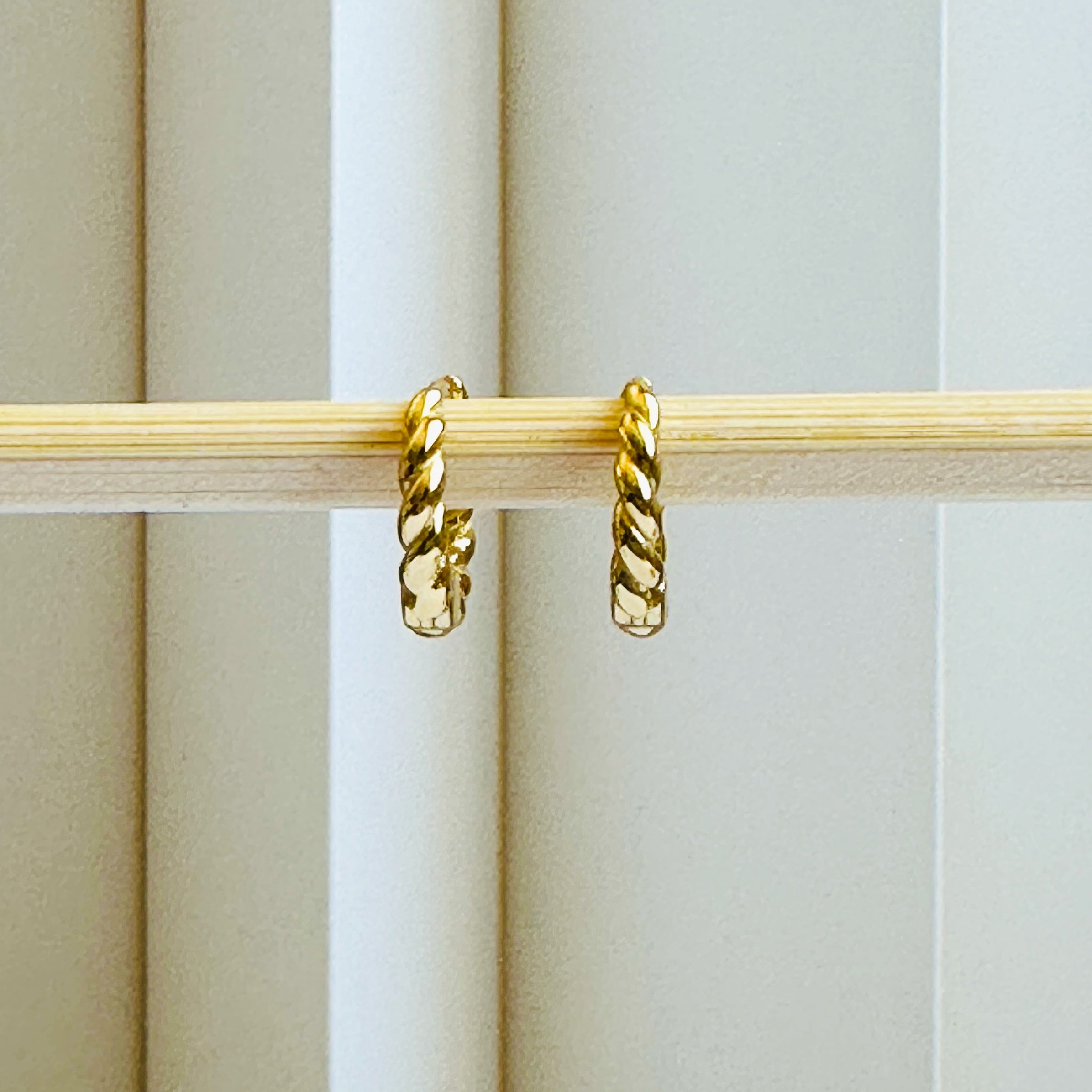 Twirl Mini Hoops 18K Gold Plated & Sterling Silver