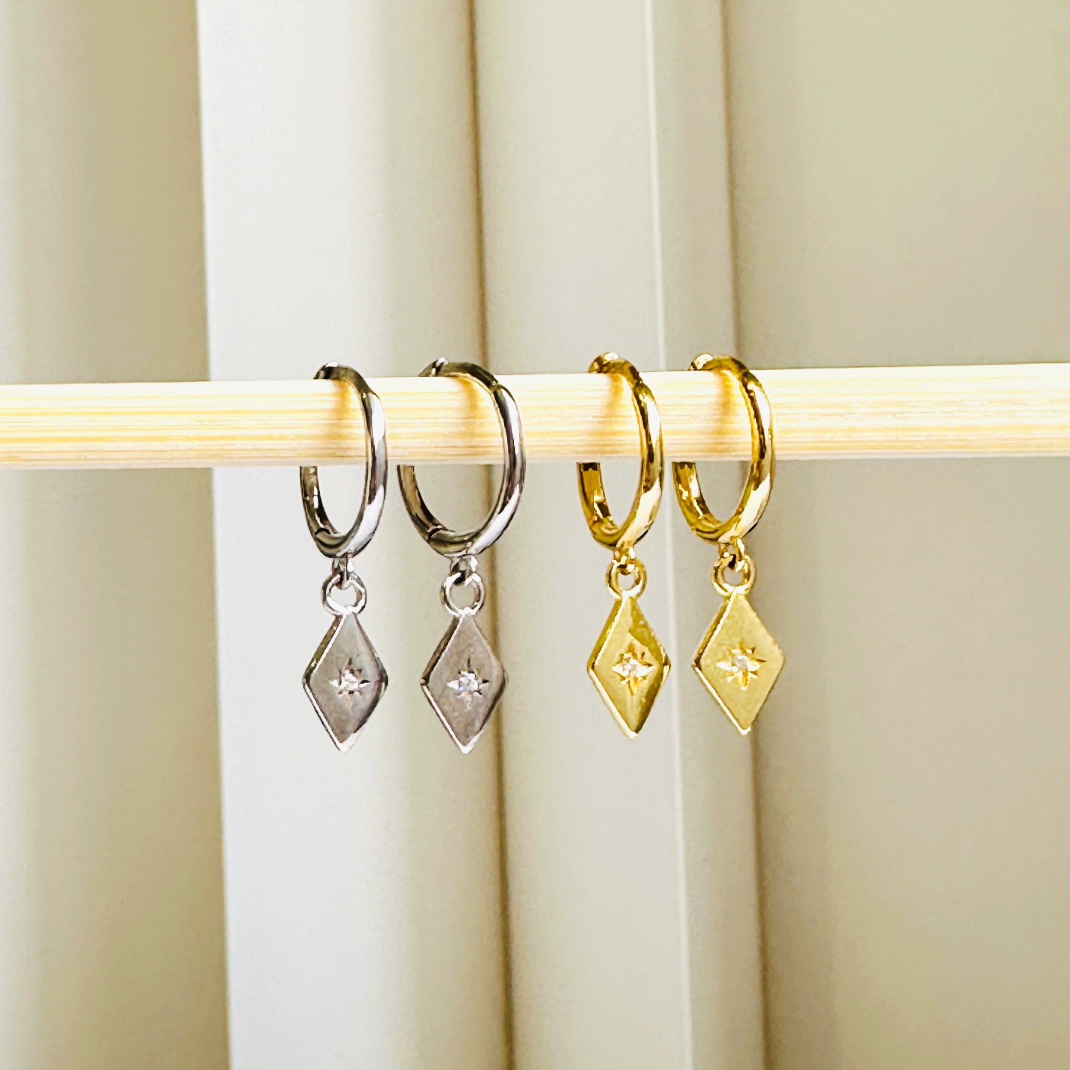Asteria Huggies 18K Gold Plated & Sterling Silver