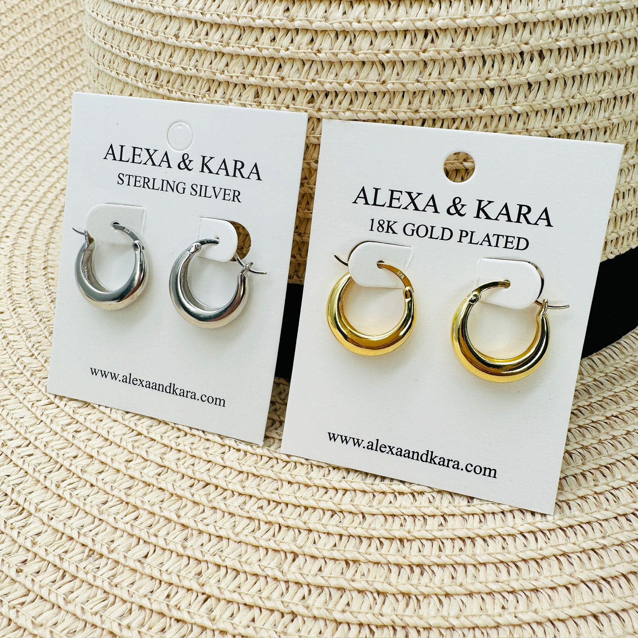 Athena Hoops 18K Gold Plated & Sterling Silver