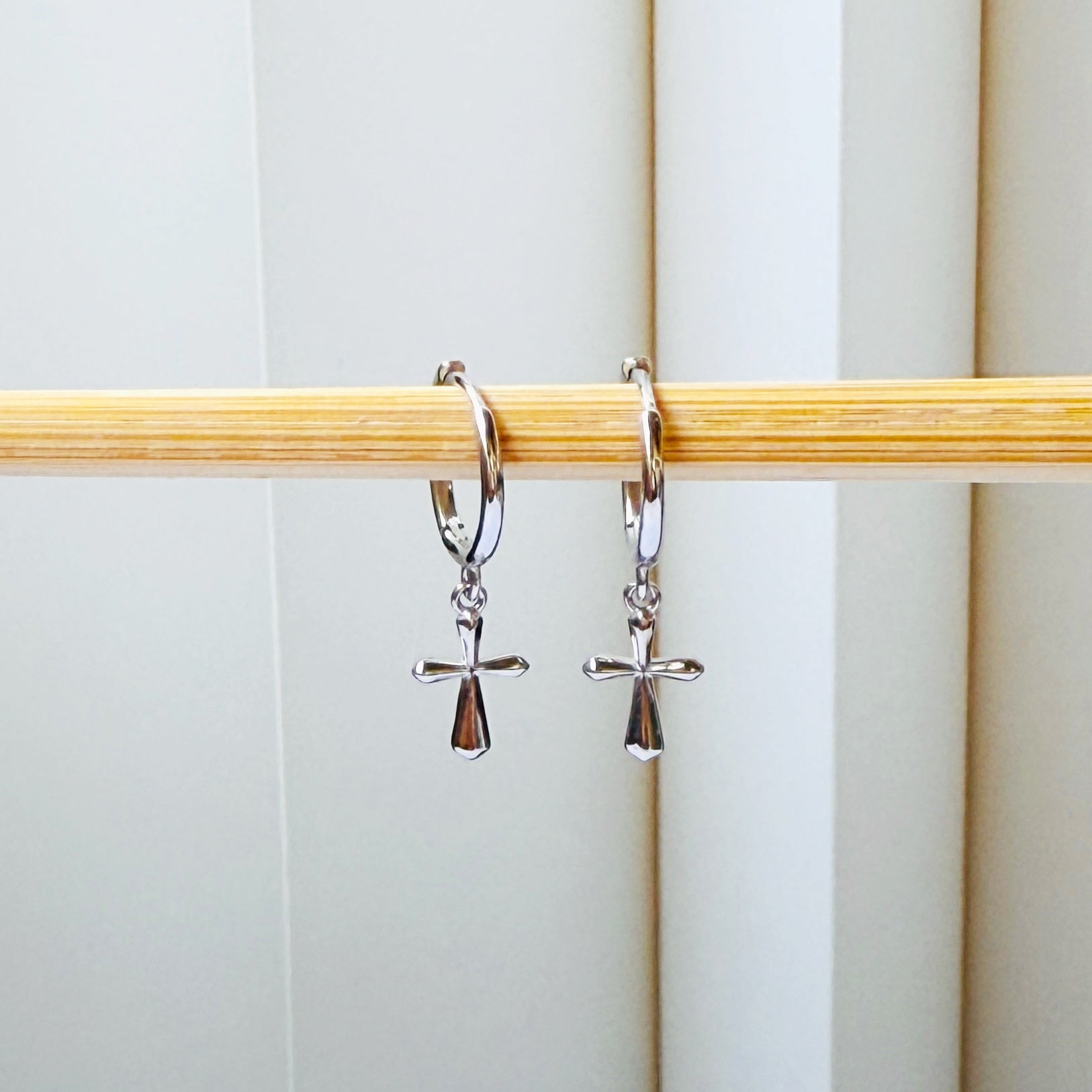 Cross Huggies 18K Gold Plated & Sterling Silver