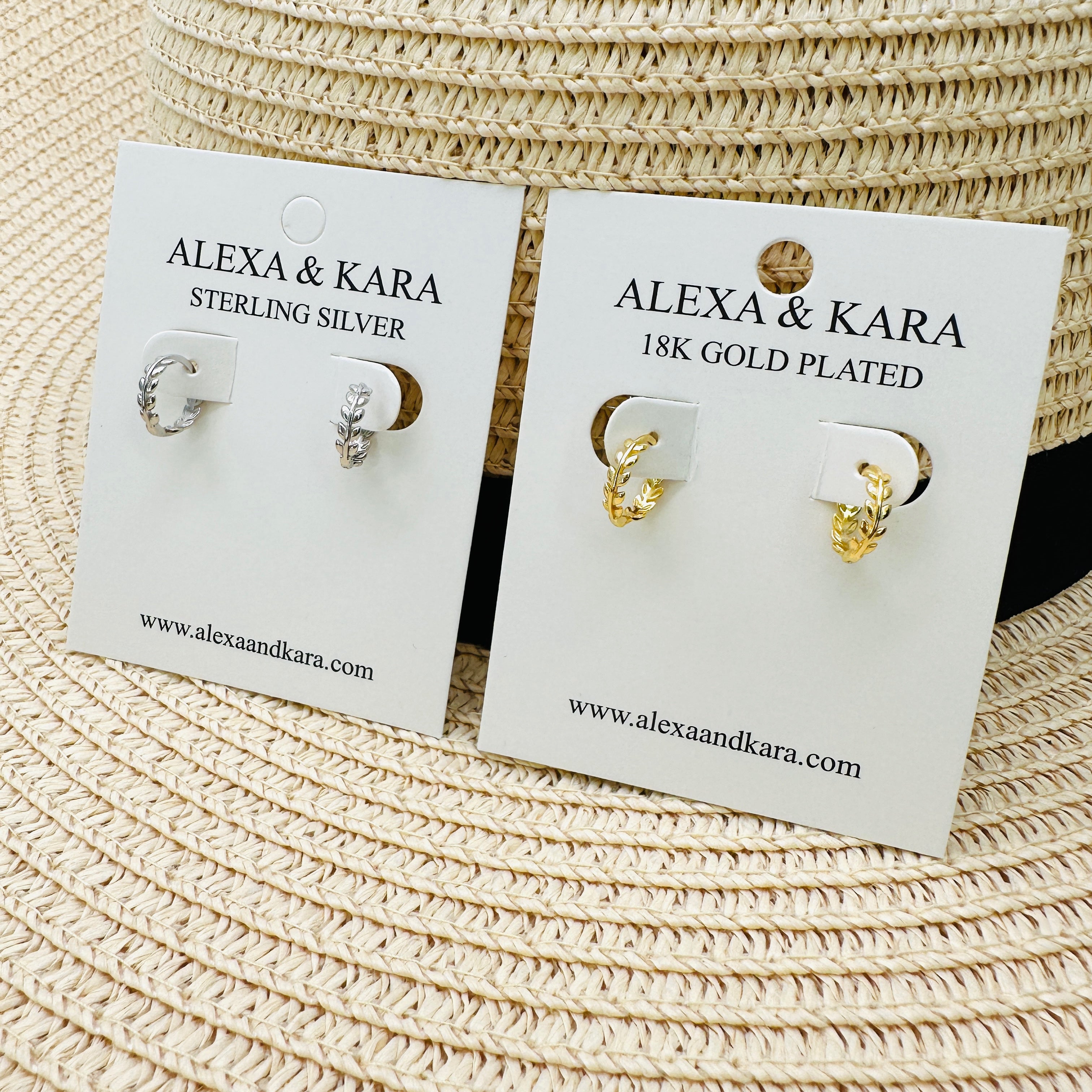 Fern Huggies 18K Gold Plated & Sterling Silver