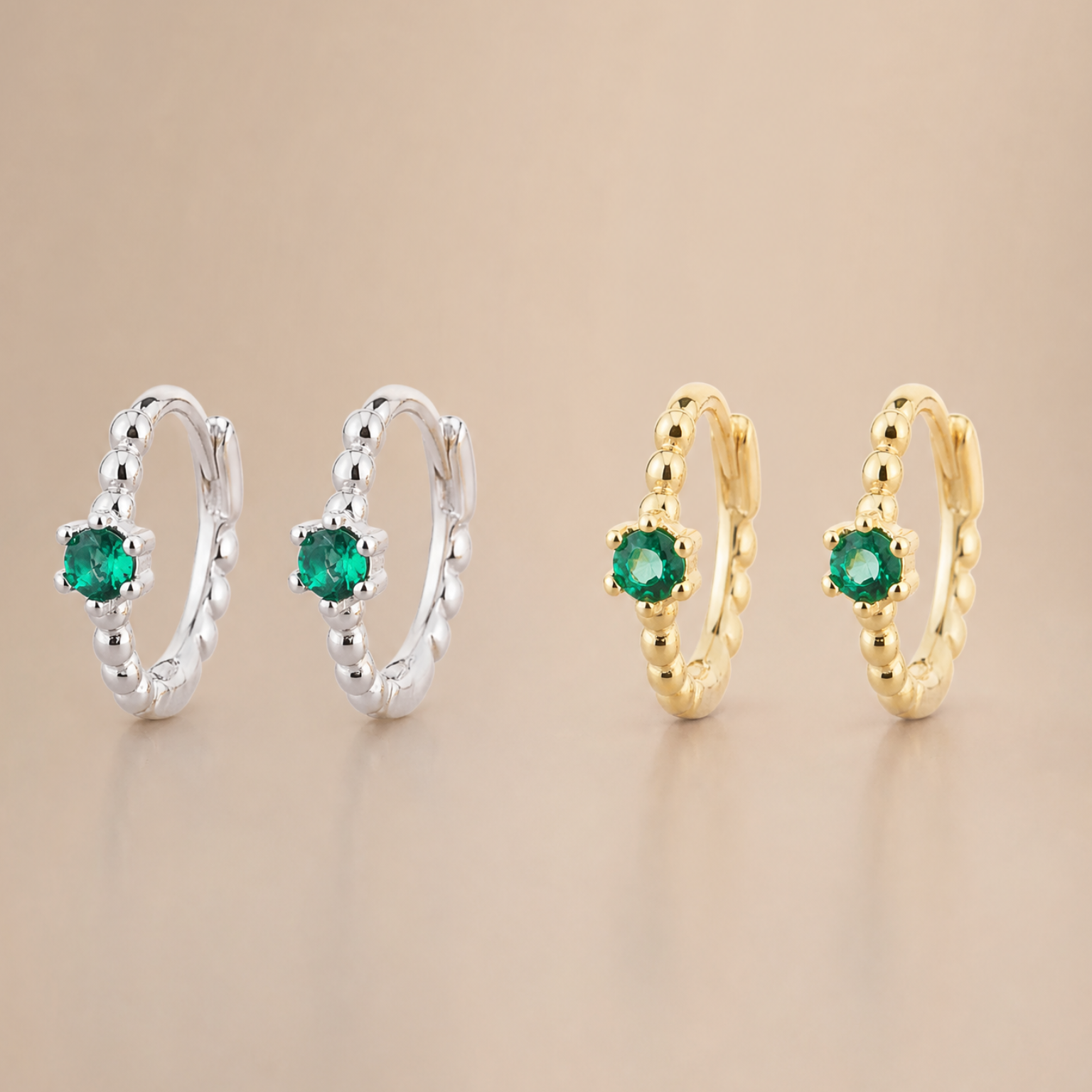 Indi Emerald 18K Gold Plated & Sterling Silver
