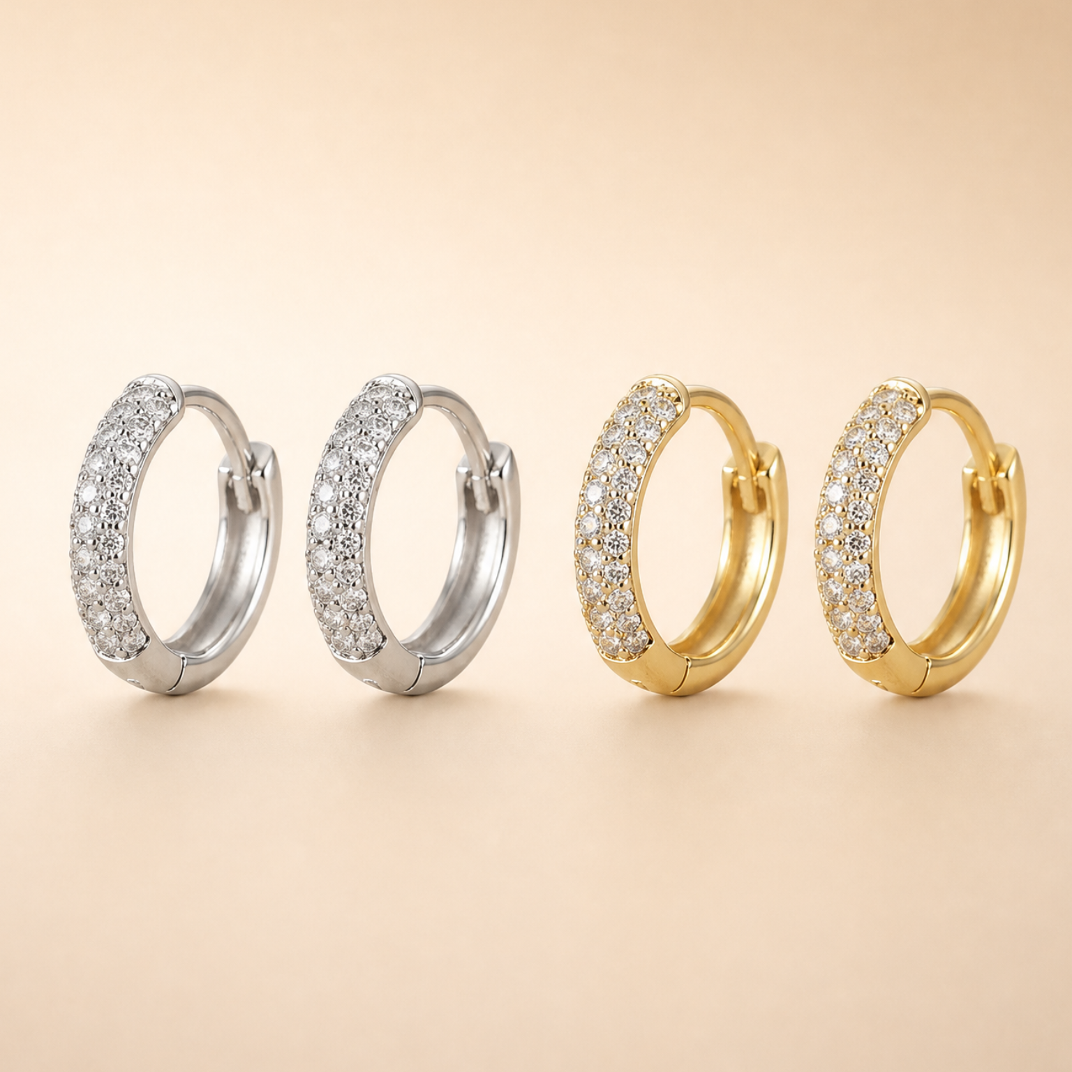 Jacq Hoops 18K Gold Plated & Sterling Silver