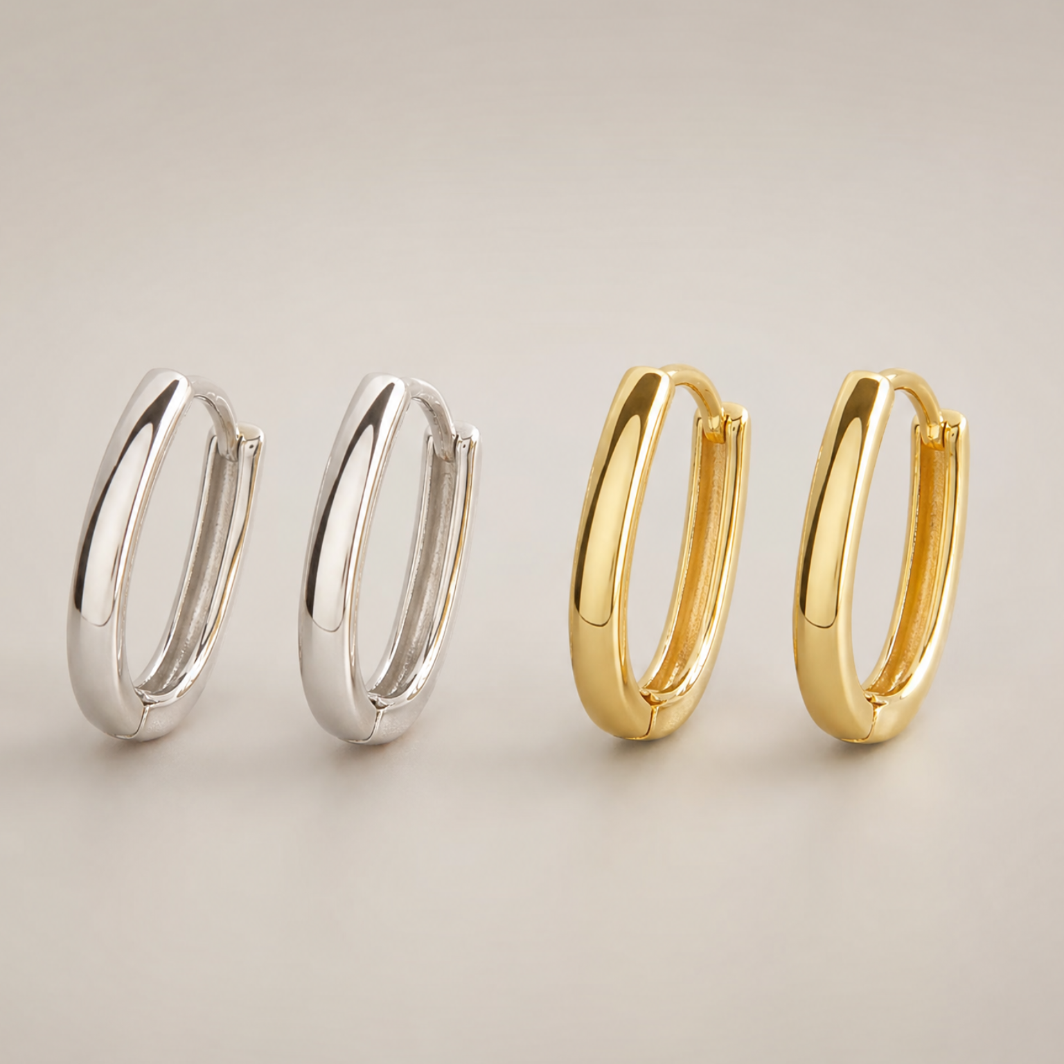 Kara Hoops 18K Gold Plated & Sterling Silver