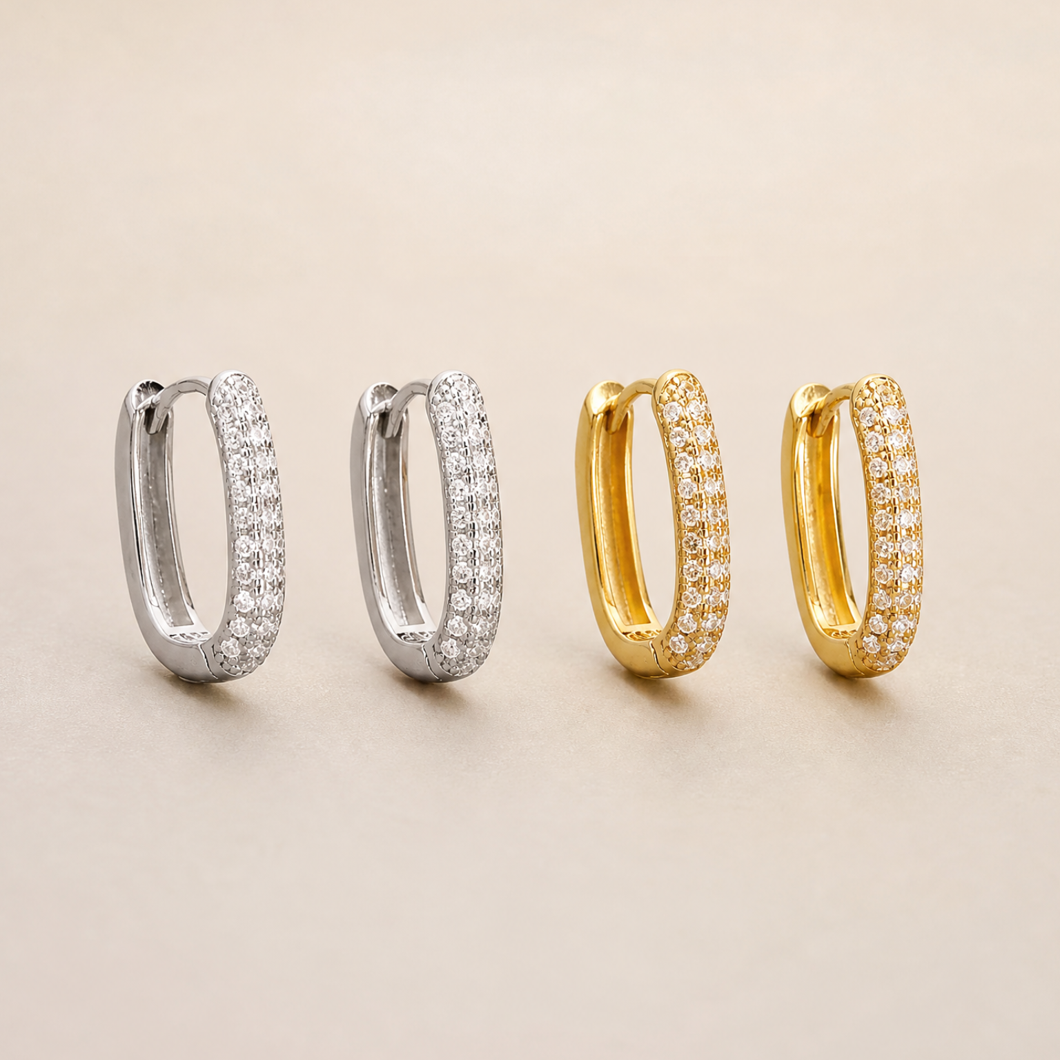Nadine Hoops 18K Gold Plated & Sterling Silver