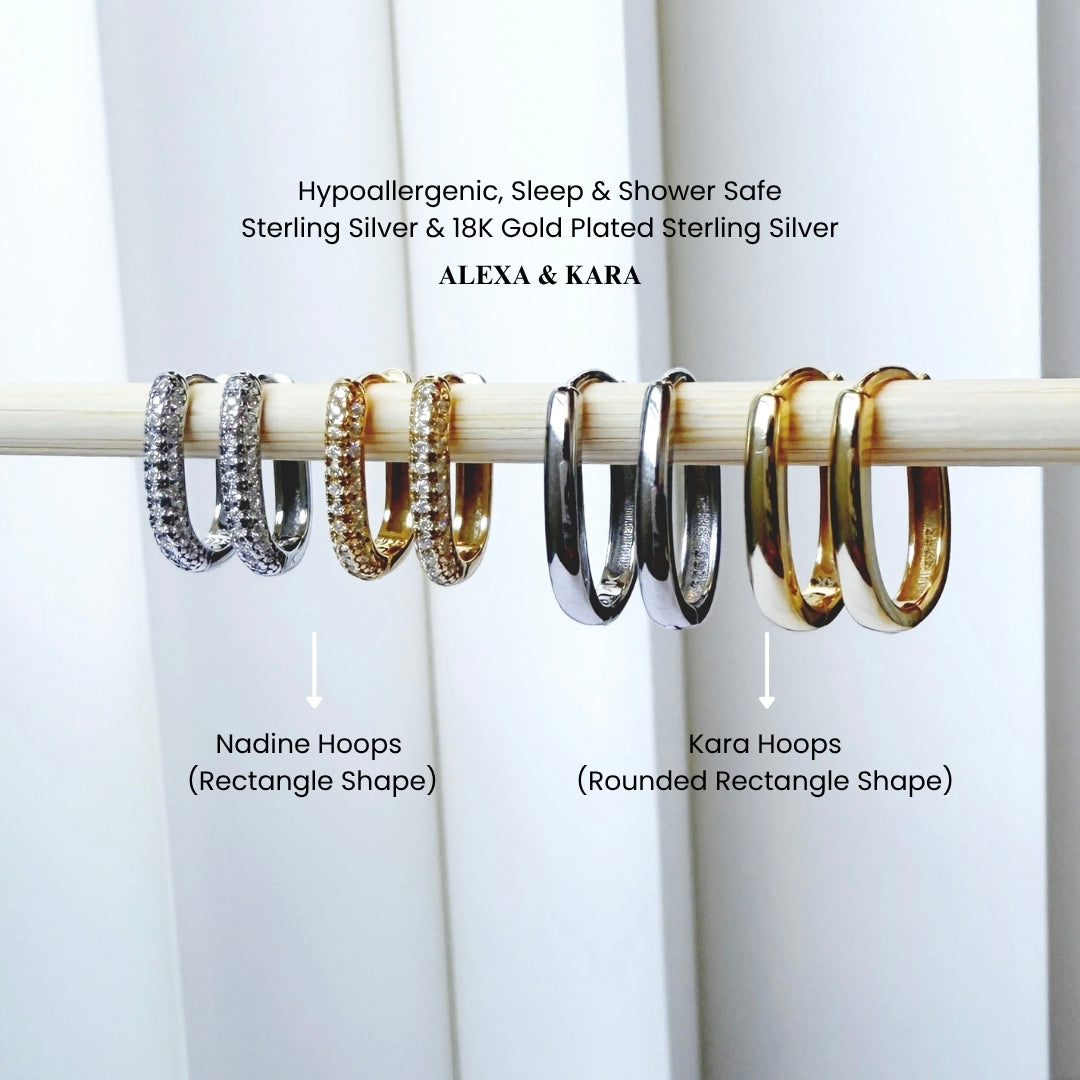 Nadine Hoops 18K Gold Plated & Sterling Silver