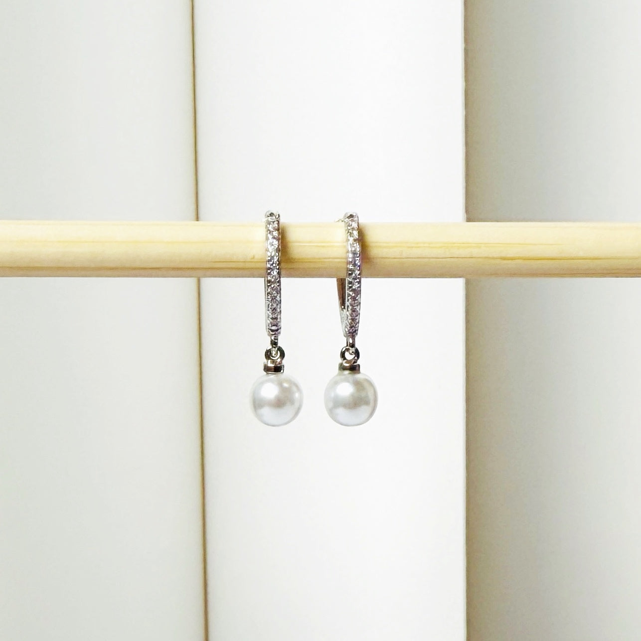 Pearl Precious Huggies 18K Gold Plated & Sterling Silver