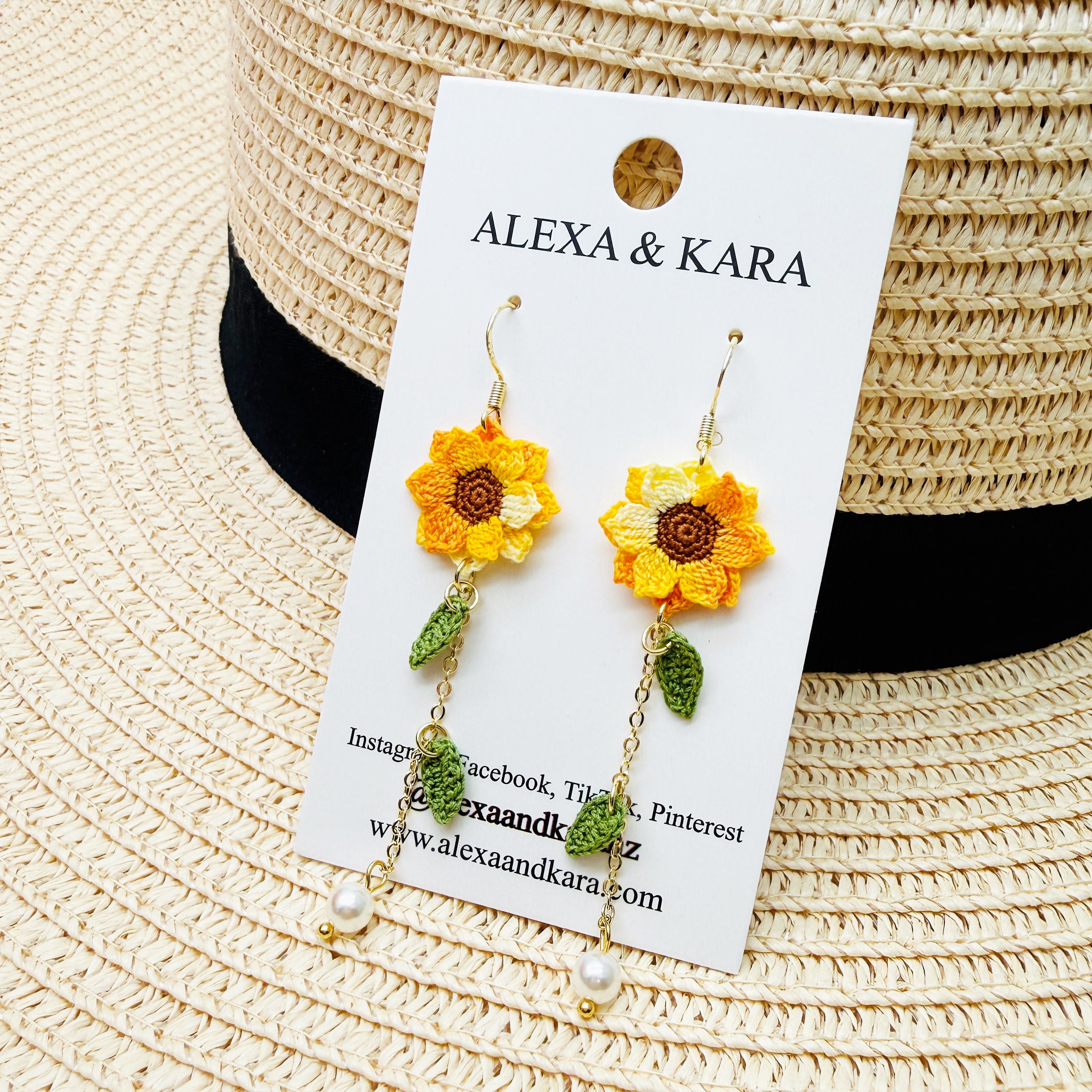 Sunflower Ombre Dangle Micro Crochet