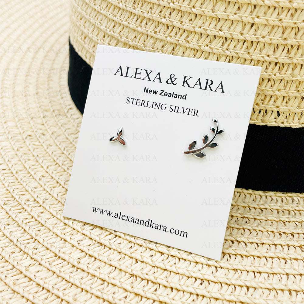 Abstract Leaves Studs | Sterling Silver