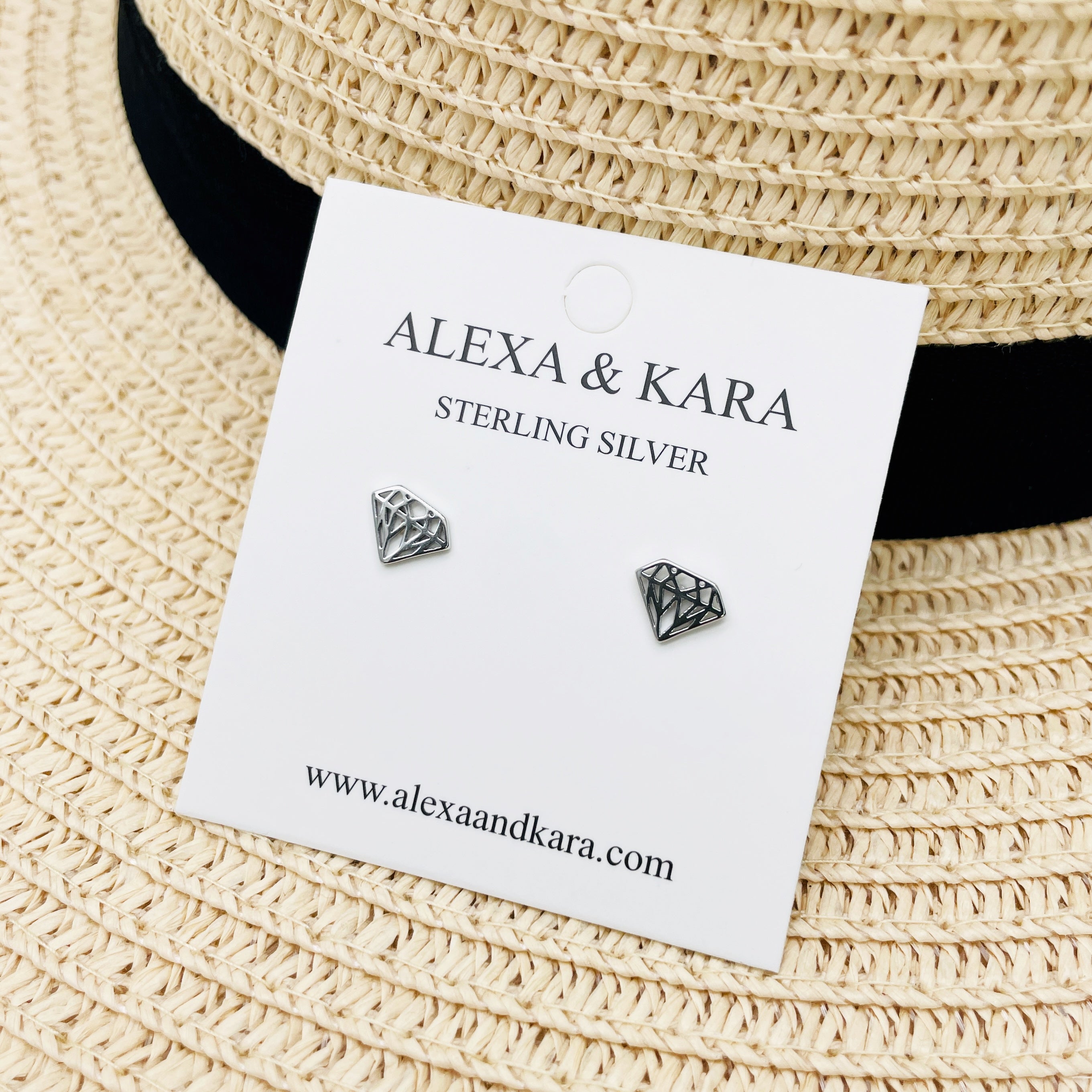 Diamond Studs | Sterling Silver