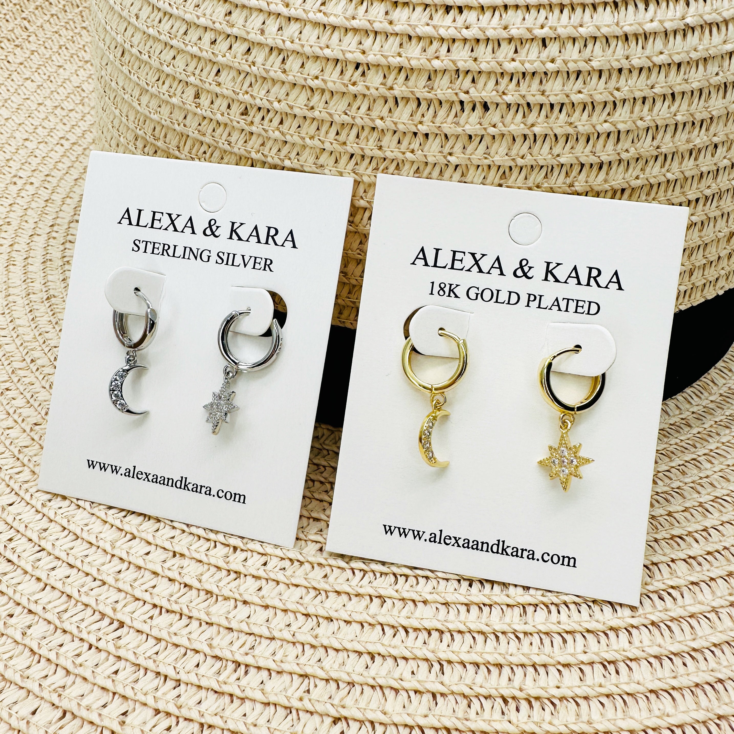 Luna Huggies 18K Gold Plated & Sterling Silver