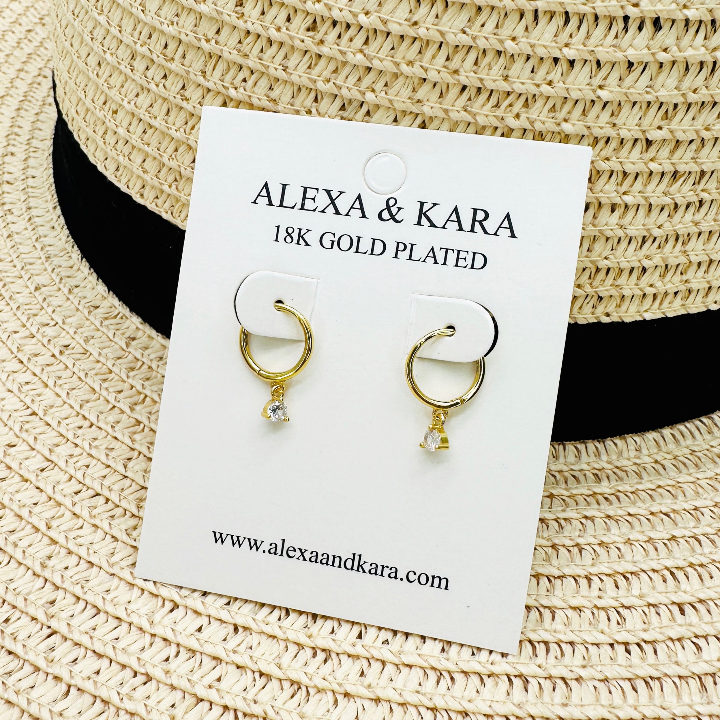 Sparkle Huggies 18K Gold Plated & Sterling Silver