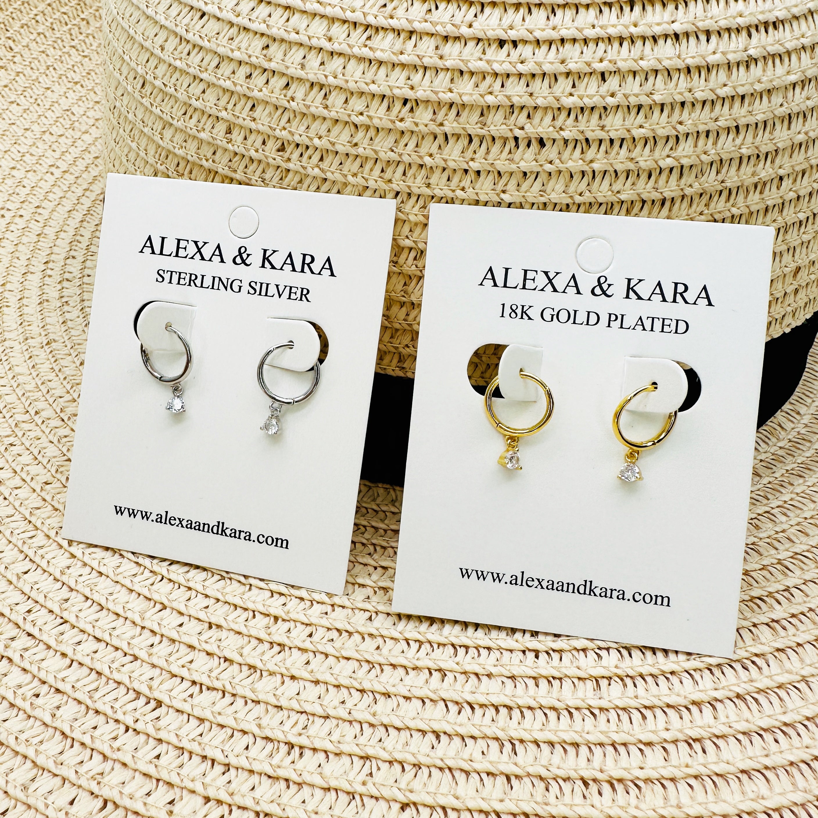 Sparkle Huggies 18K Gold Plated & Sterling Silver