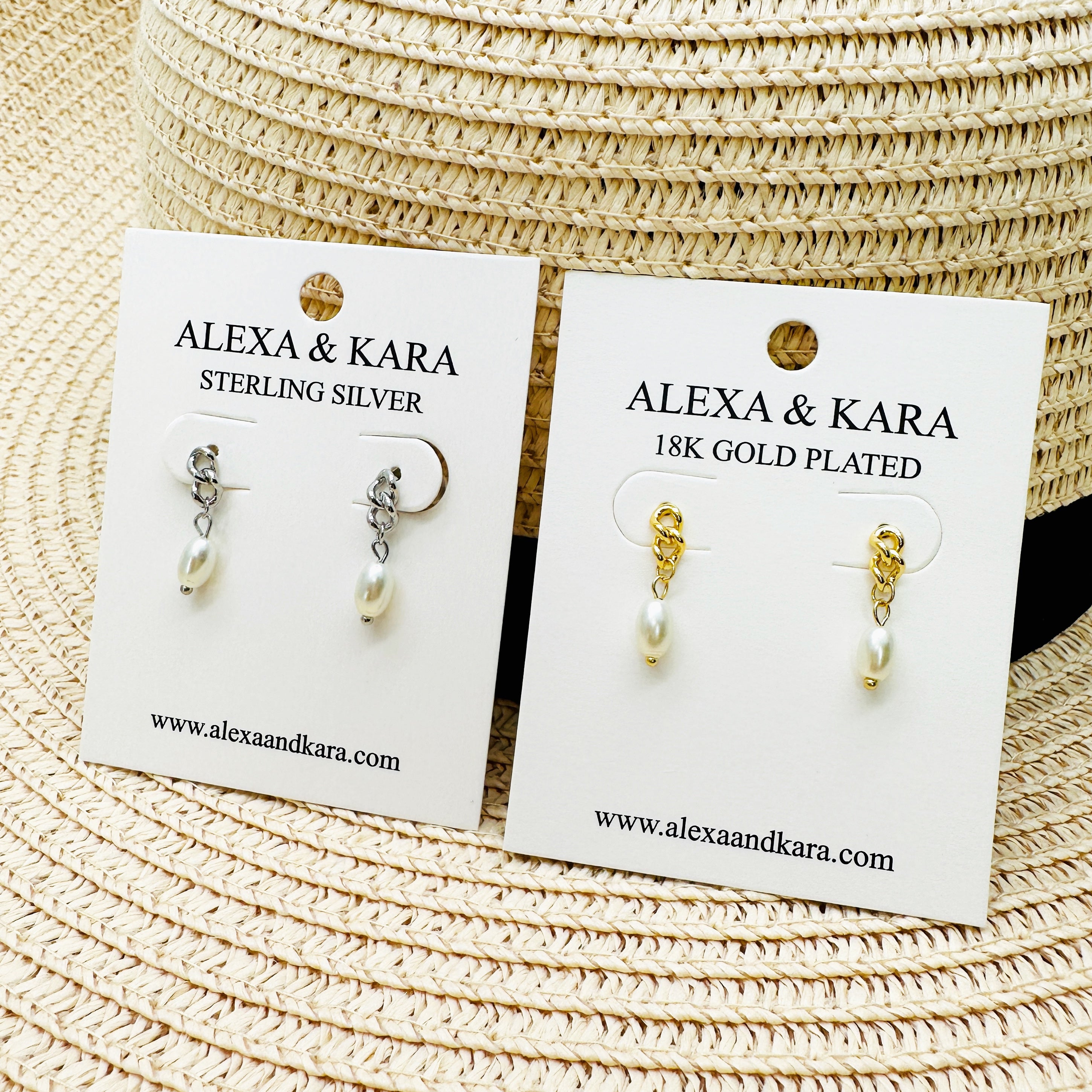 Pearl Chains 18K Gold Plated & Sterling Silver