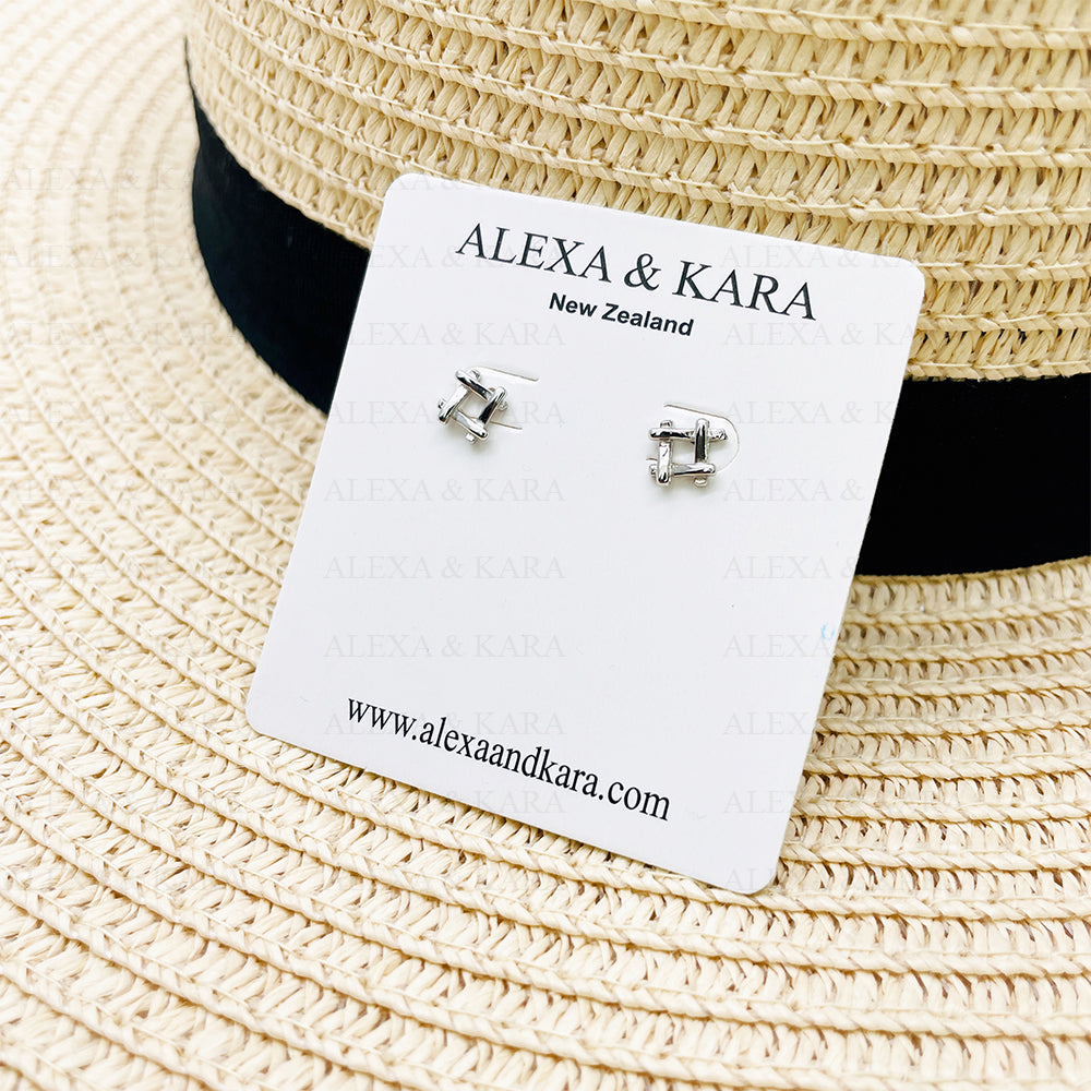 Hashtag Studs | Sterling Silver