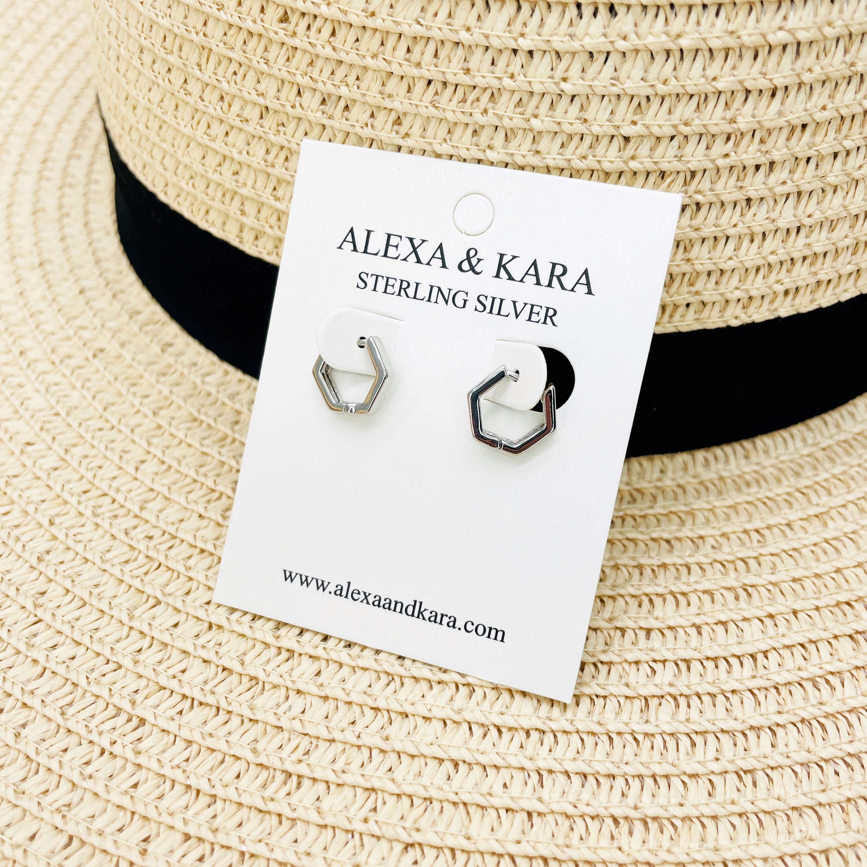 Hexagon Sleepers 18K Gold Plated & Sterling Silver