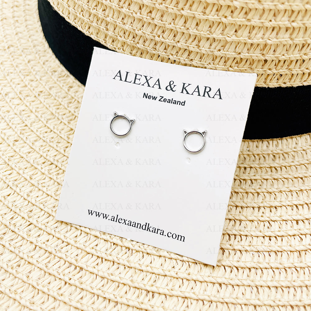 Kitty Studs | Sterling Silver