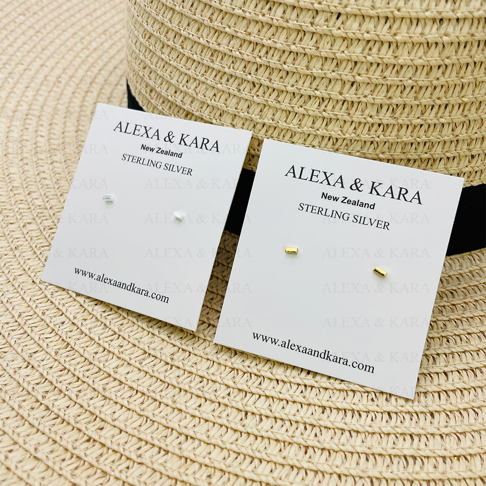 Mini Bar Studs | Sterling Silver
