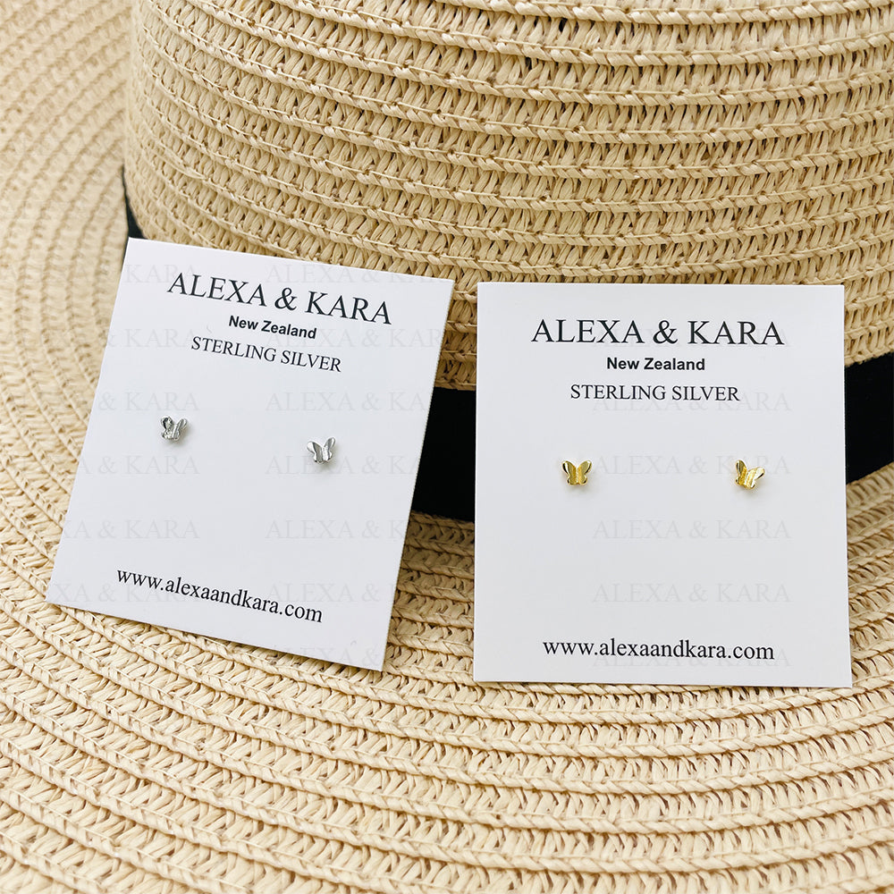 Mini Butterfly Studs | Sterling Silver