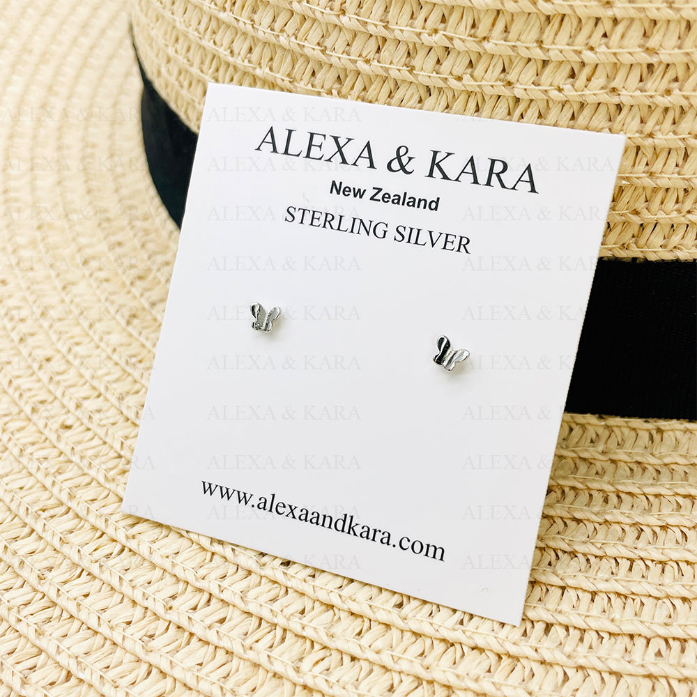 Mini Butterfly Studs | Sterling Silver