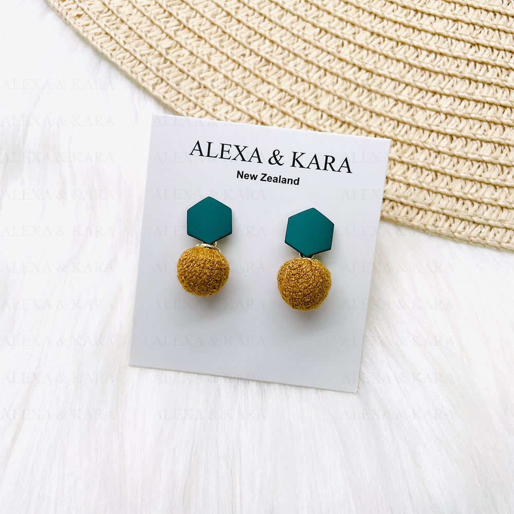 Octagons | Emerald & Mustard