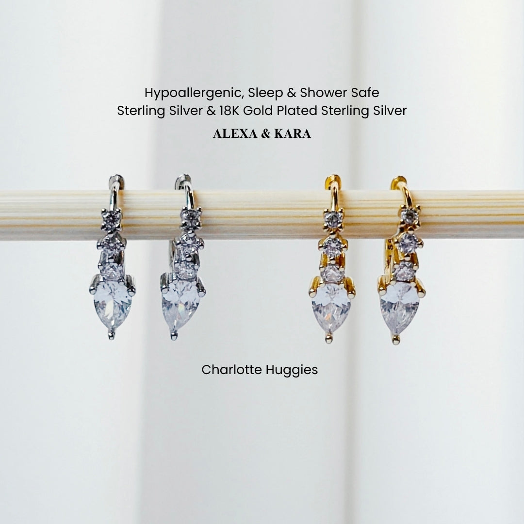 Charlotte Huggies 18K Gold Plated & Sterling Silver