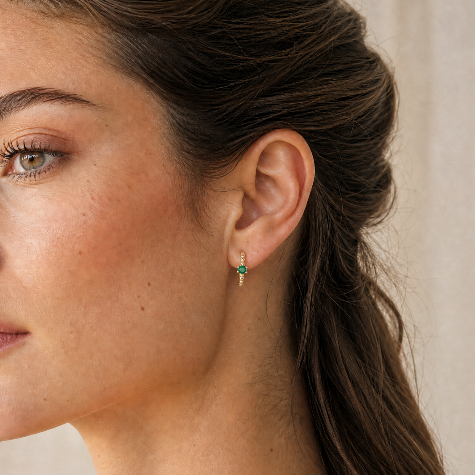 Indi Emerald 18K Gold Plated & Sterling Silver