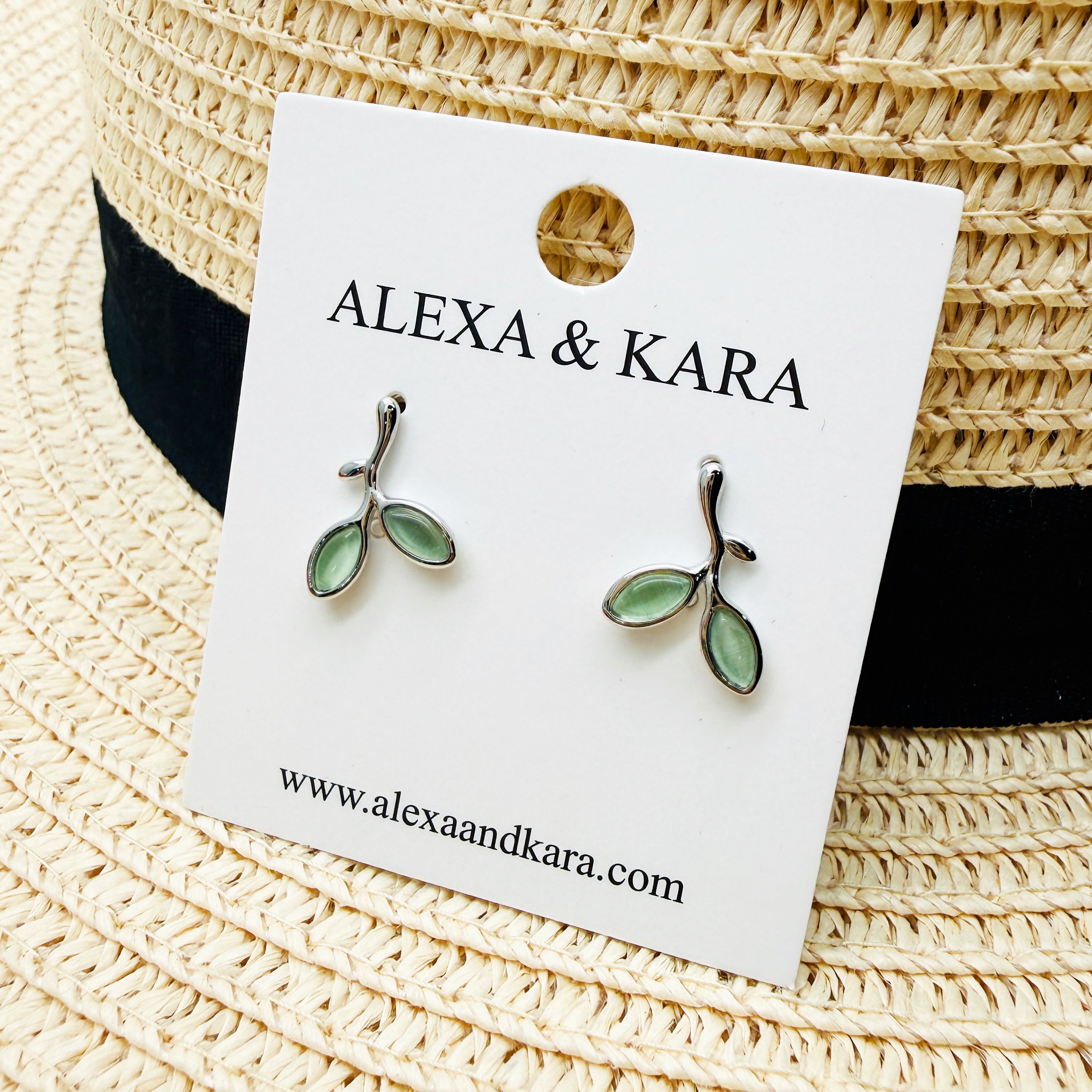 Silver Leaves Studs