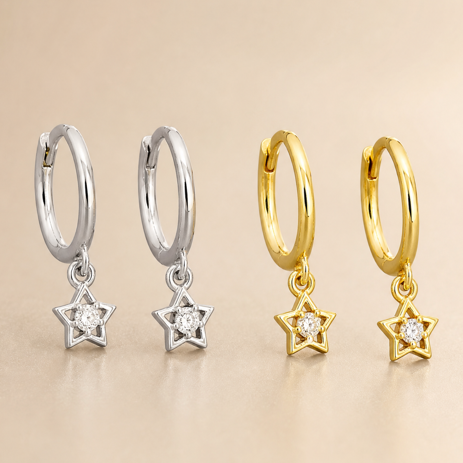 Mini Stars 18K Gold Plated & Sterling Silver