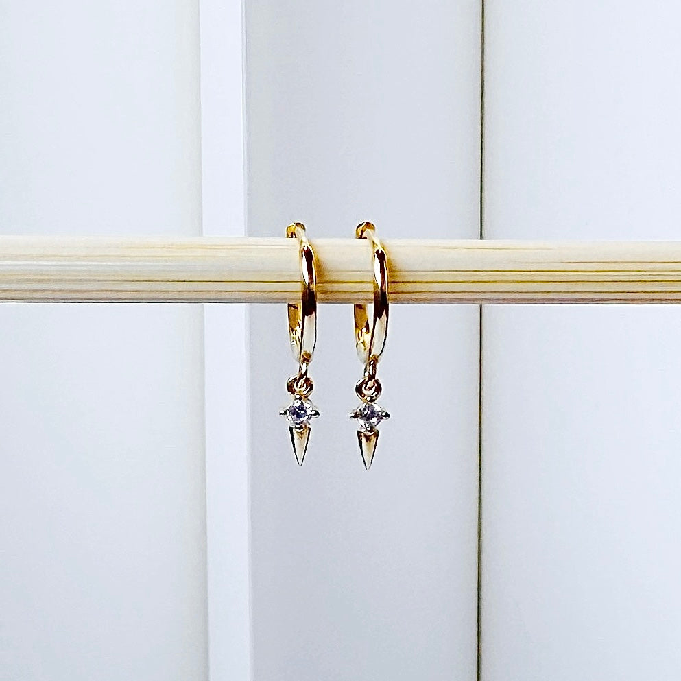 Tiny Thorn Huggies 18K Gold Plated & Sterling Silver