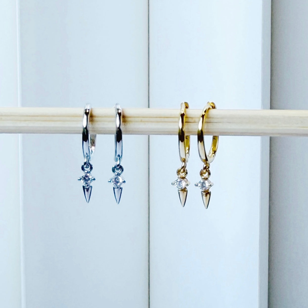 Tiny Thorn Huggies 18K Gold Plated & Sterling Silver