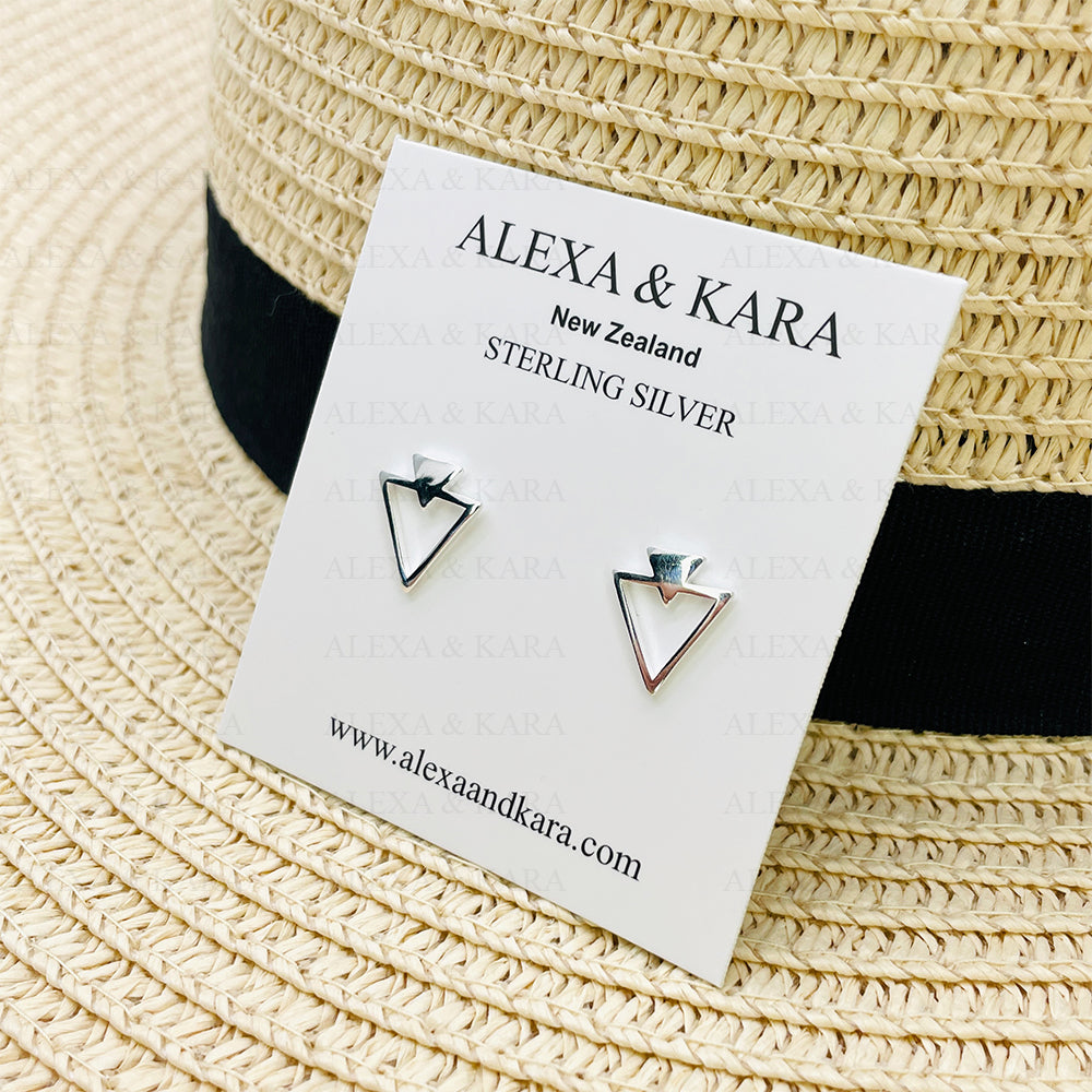 Double Triangle Studs | Sterling Silver